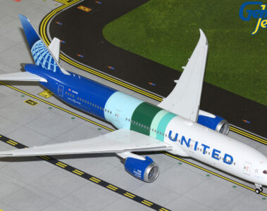 a model airplane on a runway