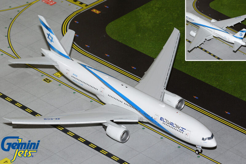 GeminiJets G2ELY1361F 1:200 El Al Boeing 777-200ER 4X-ECB (Flaps Down)
