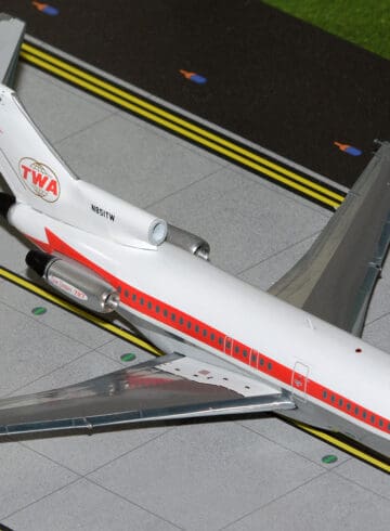 a model airplane on a runway