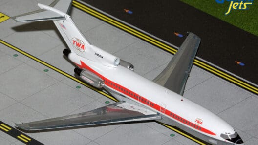 a model airplane on a runway