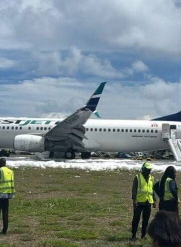 a plane on the runway