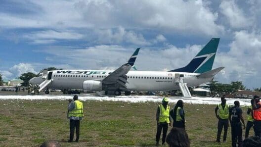 a plane on the runway
