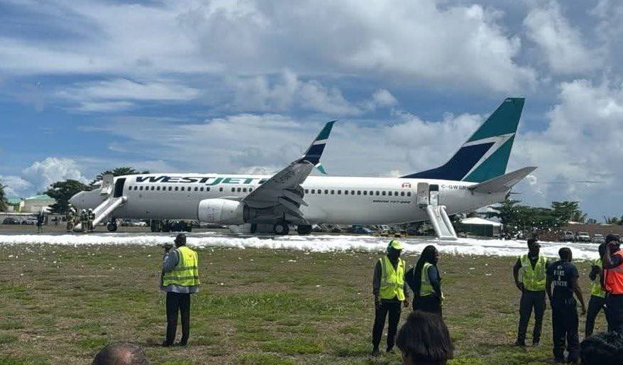 a plane on the runway