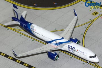 a model airplane on a runway