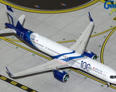 a model airplane on a runway