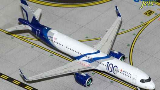 a model airplane on a runway