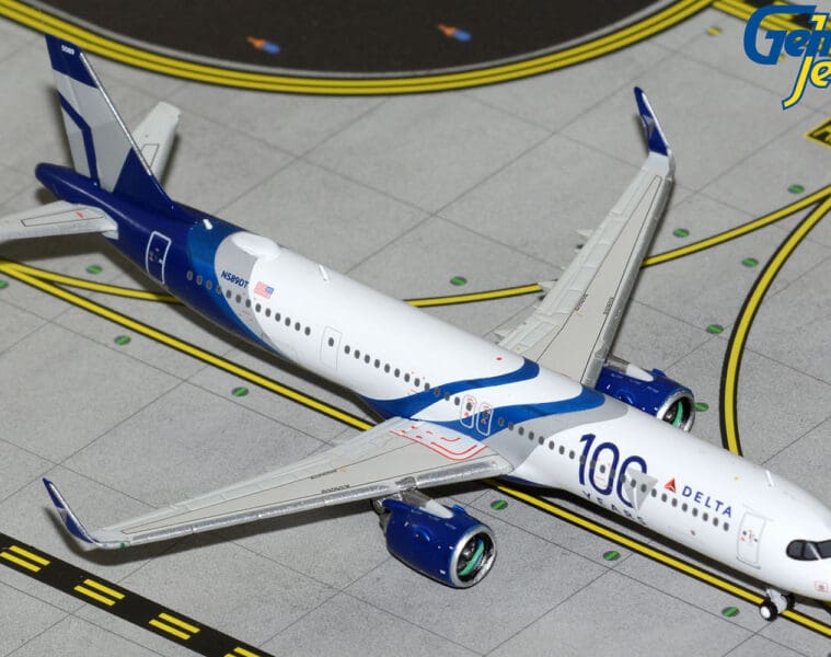 a model airplane on a runway
