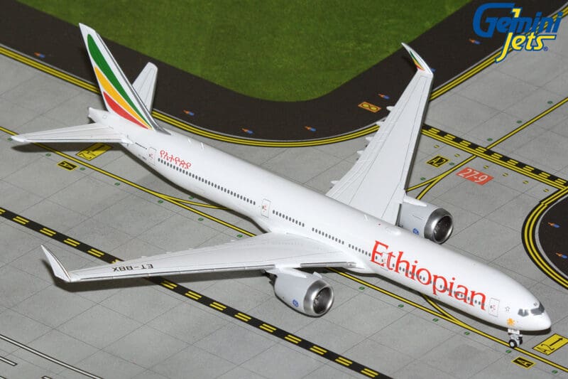 GeminiJets GJETH2280 1:400 Ethiopian Airlines Boeing 777-9X (w/ folded wingtips) ET-BBX