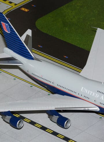 a model airplane on a runway