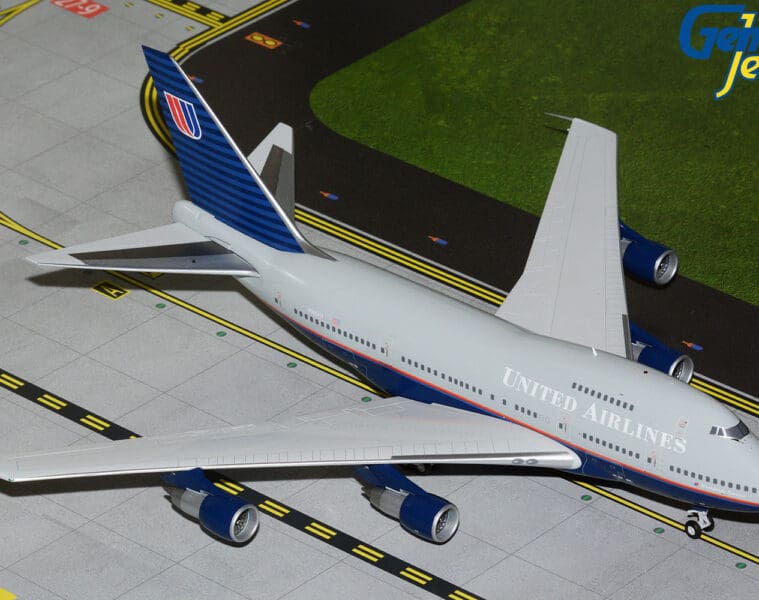 a model airplane on a runway