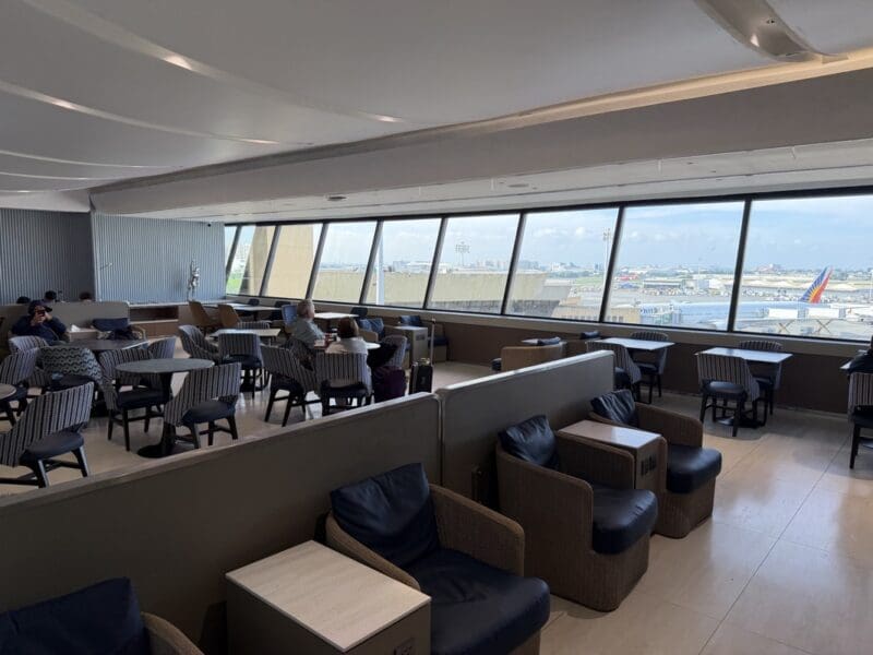 a room with tables and chairs