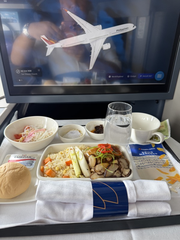 a tray of food on a table