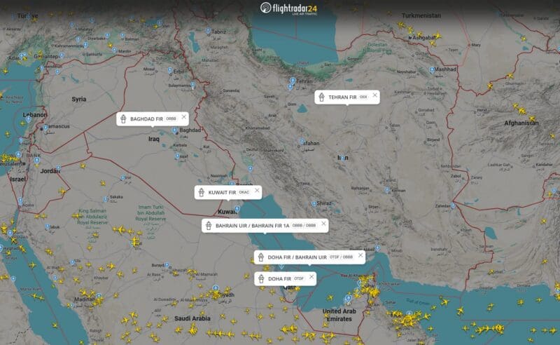 Middle East Airspace Closure