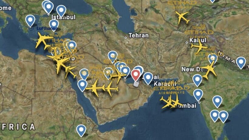 a map of planes with blue points