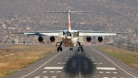 a plane taking off from a runway