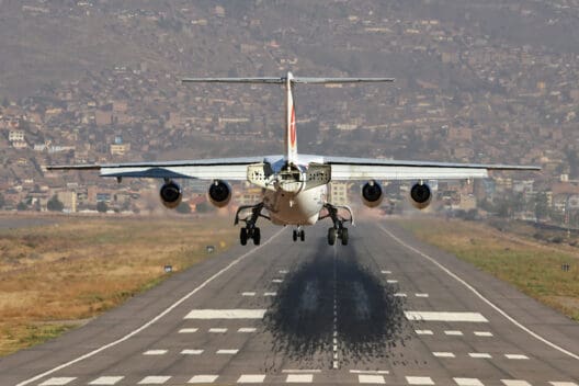 a plane taking off from a runway